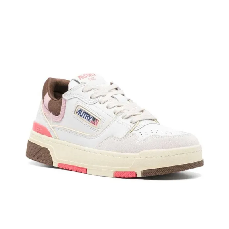 AUTRY Clc Low Top Skateboard Shoes Women's White Pink Brown-2