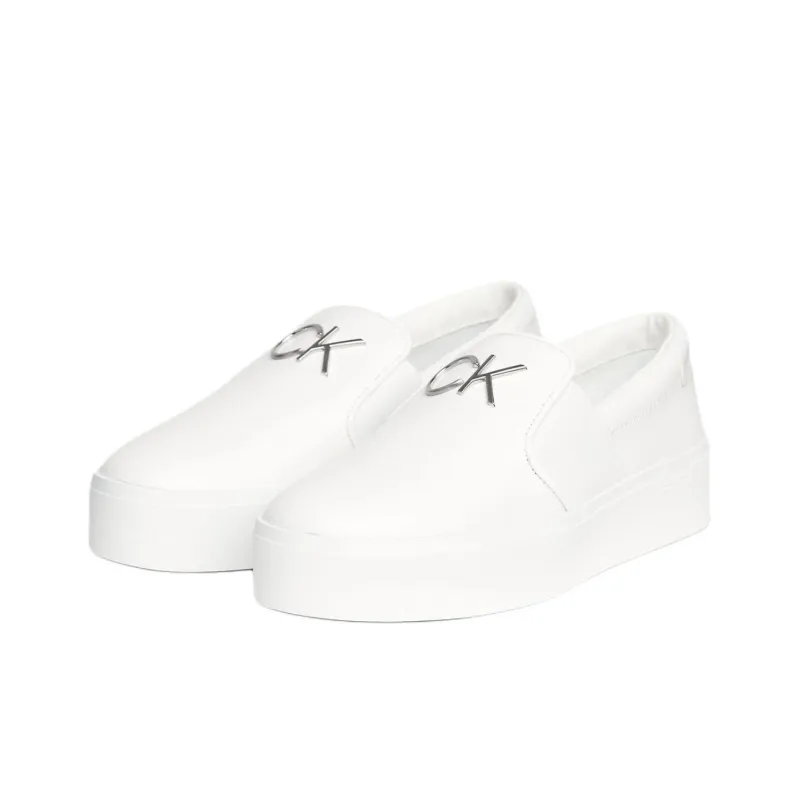 CALVIN KLEIN Low-Top Skateboard Shoes 4cm Women's White-2