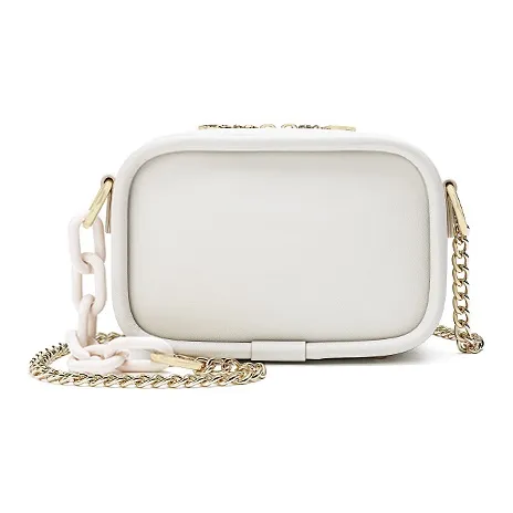 Ancient Yi Xi Cow Leather Small Square Bag, Crossbody Bag Women's Lotus Seed White-2