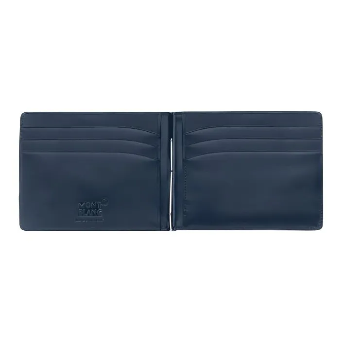 MONTBLANC Meisterstuck Leather Leather Clip Wallet Men's Sea Blue-1