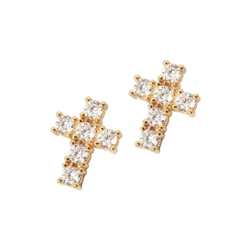 CHIARA FERRAGNI Zircon, Rhinestones, 18K Gold Plating Italian Luxury Earrings, Advanced Earrings Unisex Gold-0