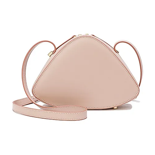 Ancient Yi Xi Cow Leather Cheongsam Crossbody Bag Small Size Women's Peach Blossom Pink-2