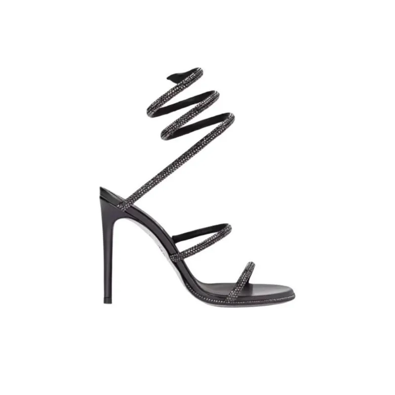 RENE CAOVILLA Cleo One Strap Sandals 10.5cm Women's Black-1