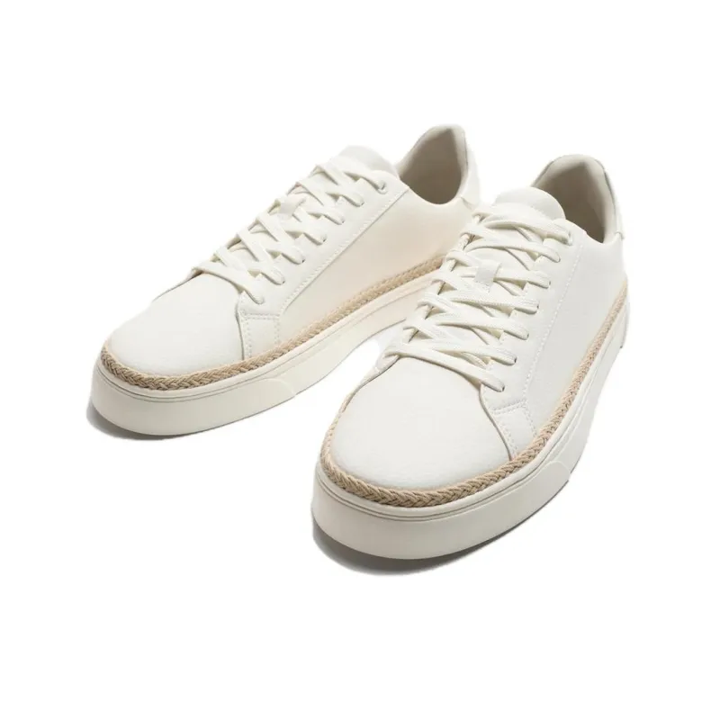 ZARA Anti-Slip Wear-Resistant Low-Top Skateboard Shoes Men's White-3