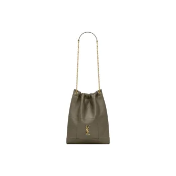 SAINT LAURENT Sheepskin One Shoulder Clutch Women's Light Musk