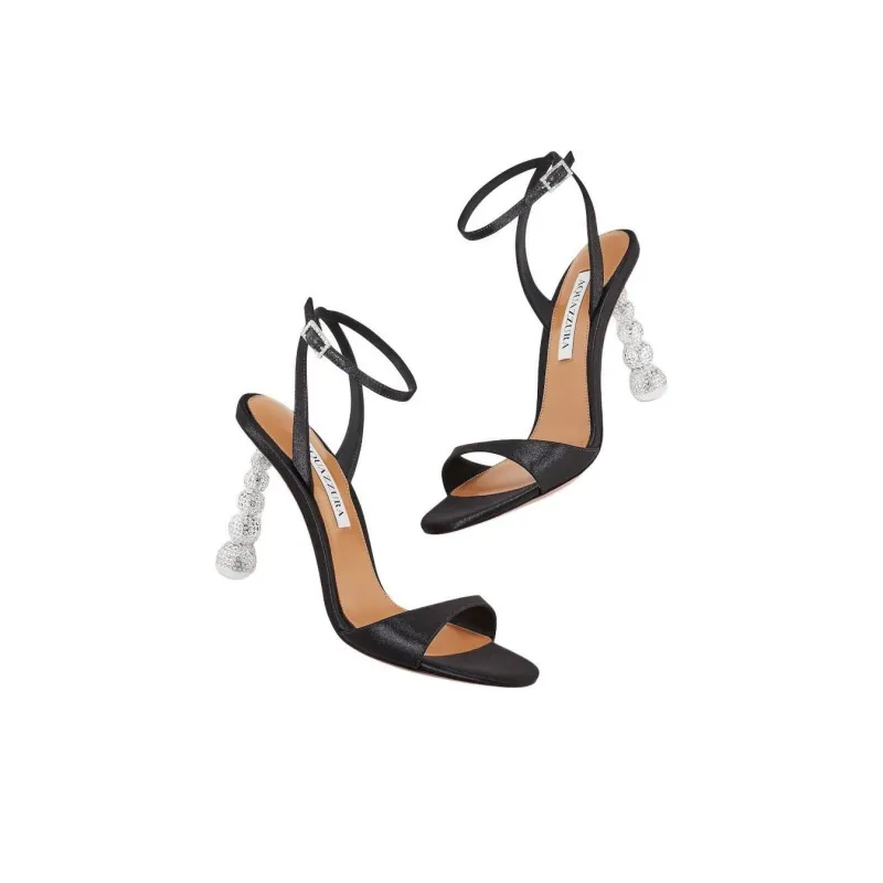 AQUAZZURA Yes Baby Strap Sandals 9.5cm Women's Black-3