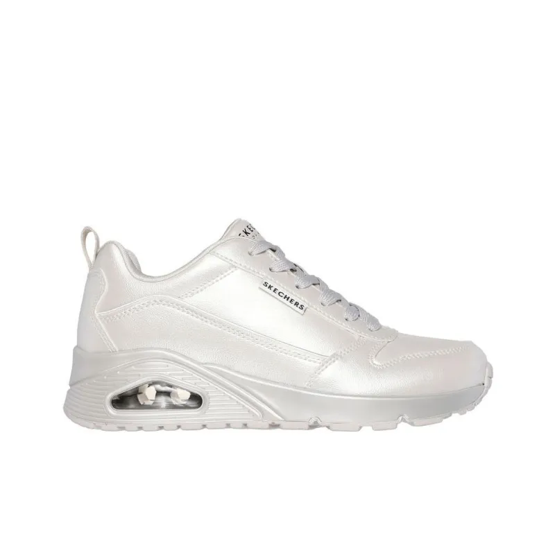 Skechers Uno Anti Slip Wear Resistant Low Top Casual Shoes Women's Silver-1