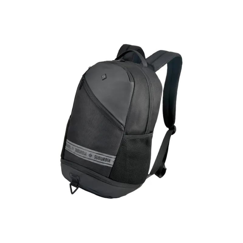 SUBURBIA Polyester Backpack Large Size Unisex Black-1