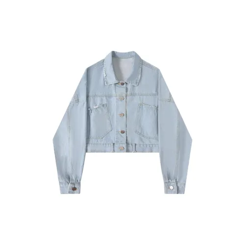 Beauty At 19 Denim Jackets Women's Light Blue