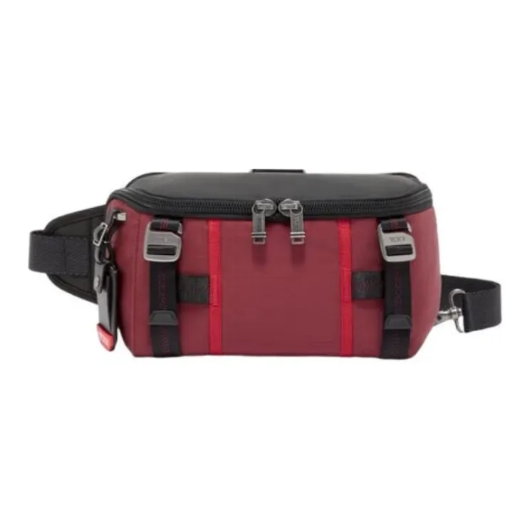 TUMI Polyamide Shoulder Bag, Crossbody Bag Men's Black & Red-1