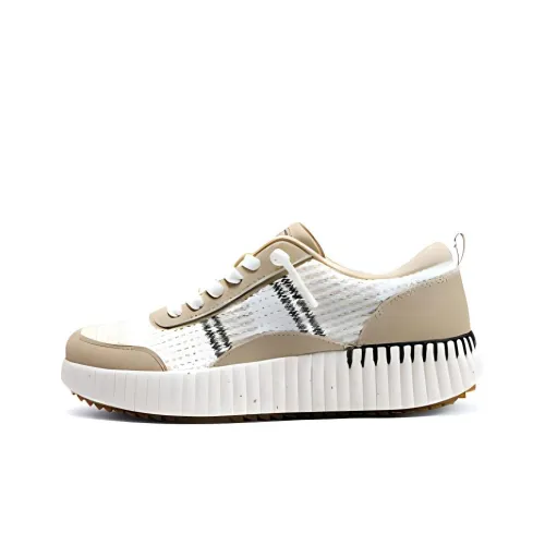 Skechers Bobs Cushioning Wear Resistant Low Top Casual Shoes Women's Natural