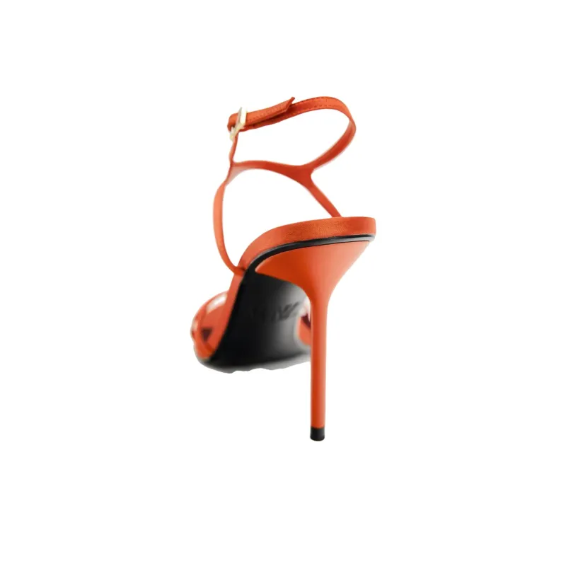 ZARA Trf Strap Sandals 10cm Women's Orange-4