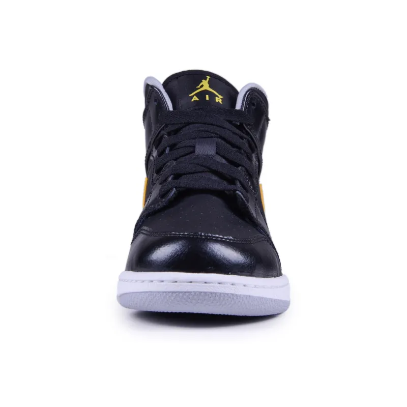 Jordan Air Jordan 1 Cushioning Wear-Resistant High-Top Vintage Basketball Shoes Men's Black Yellow-2