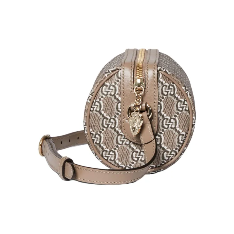 GUCCI Printed Leather Crossbody Bag Shoulder Bag Women's Taupe-2