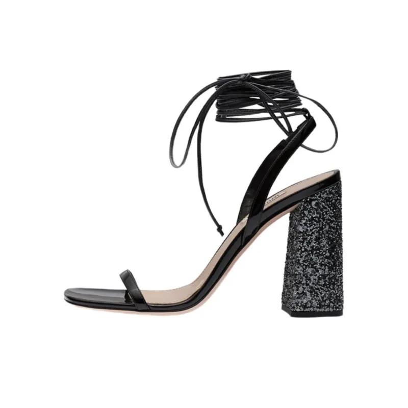 MIU MIU One Strap Sandals Women's Black-0