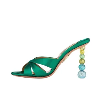 AQUAZZURA Slide Slippers 9.5cm Women's Green