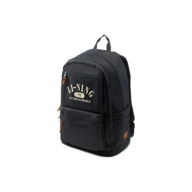 LiNing Polyester Students Backpack Unisex Black-1