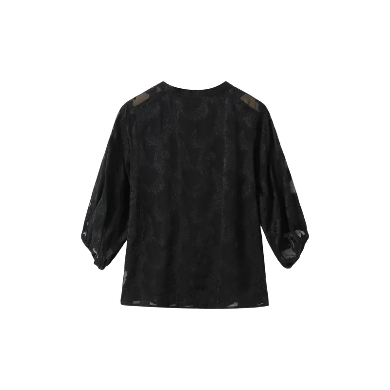 H YXIANG T Shirts Women's Black-1