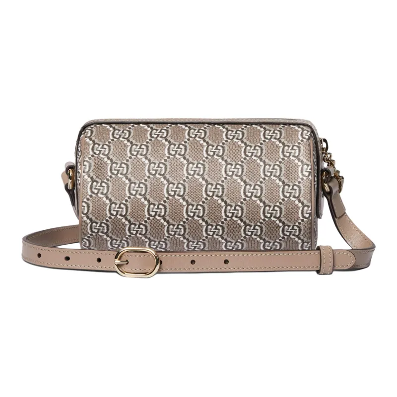 GUCCI Printed Leather Crossbody Bag Shoulder Bag Women's Taupe-3