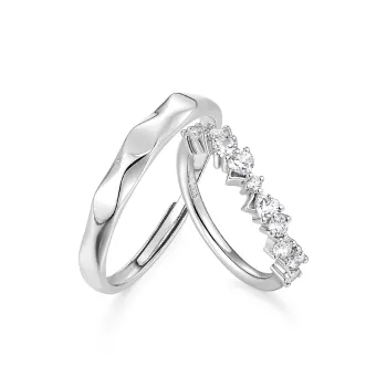 KADER 925 Sterling Silver Rings Unisex Silver White Box