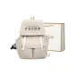 White+Charm+Khaki Shopping Bag