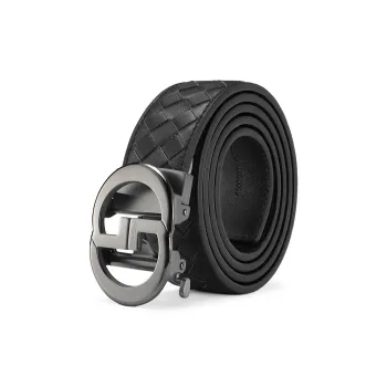 GOLDLION Suit Trouser Belt Woven Cow Leather Leather Belts Men's Width 3.4CM