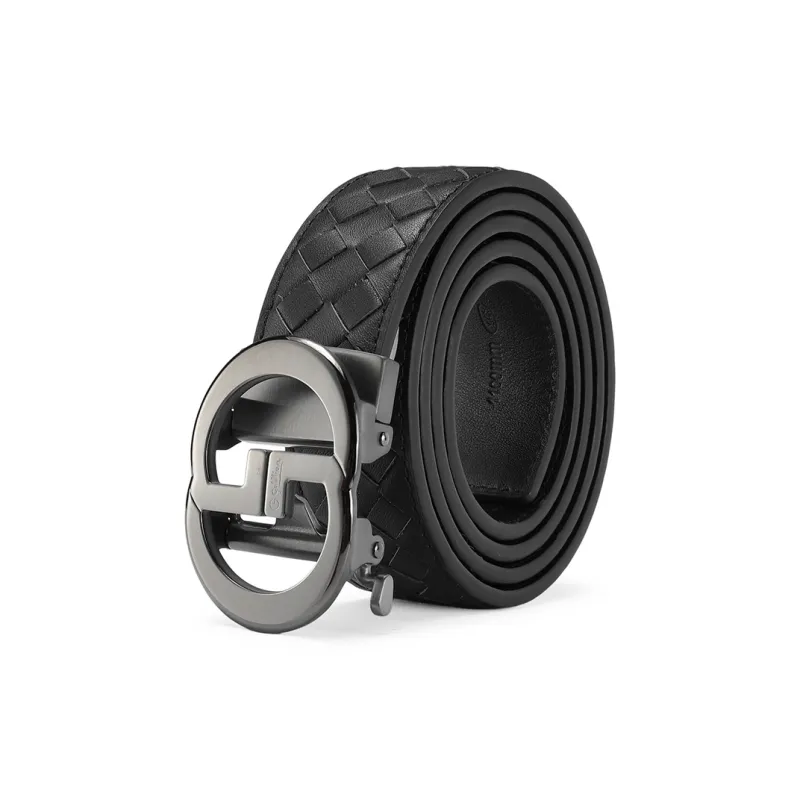 GOLDLION Suit Trouser Belt Woven Cow Leather Leather Belts Men's Width 3.4CM-0