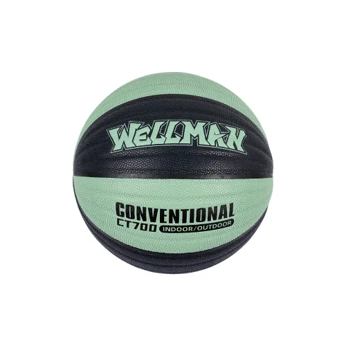 WELLman PU Basketball Black Green Size 7 Training Unisex