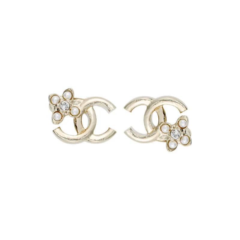 CHANEL Metal Stud Earrings Women's Gold-0