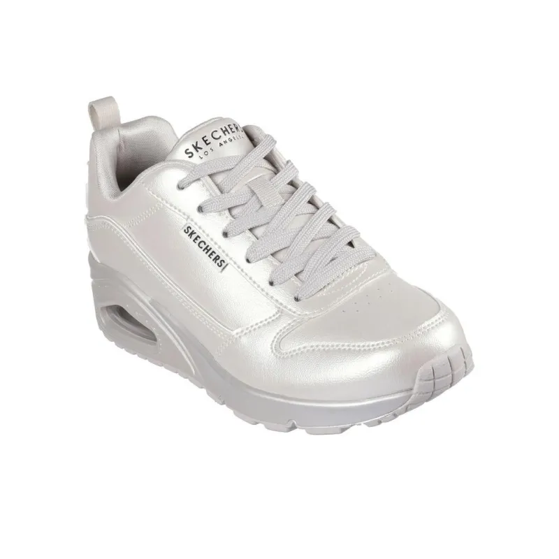 Skechers Uno Anti Slip Wear Resistant Low Top Casual Shoes Women's Silver-2