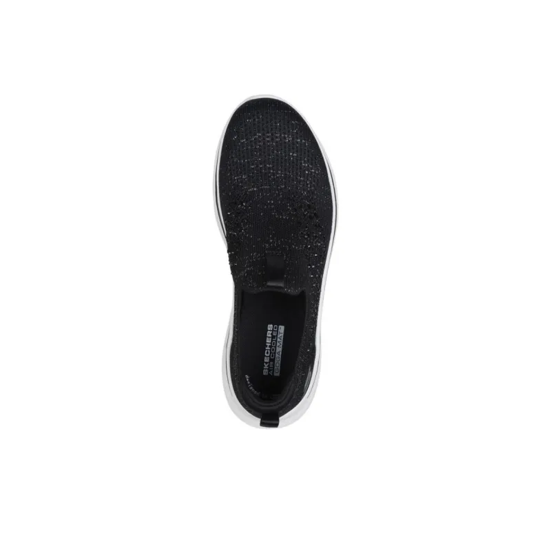 Skechers GO WALK 7 Anti Slip Wear Resistant Low Top Casual Shoes Women's Black White-3