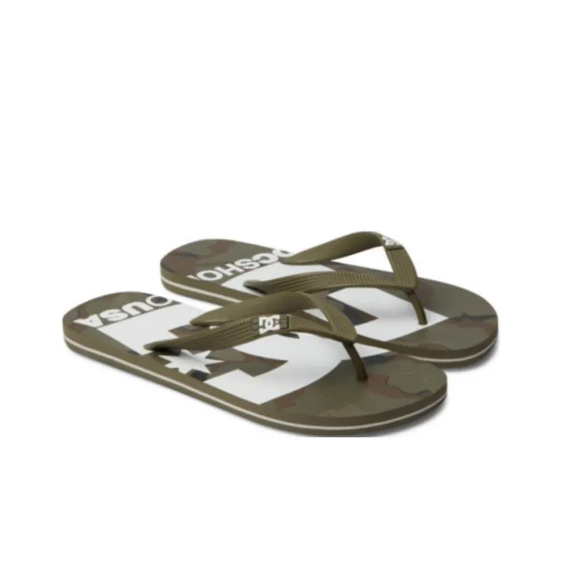 DC Shoes EVA Odor Resistant Slip Resistant Flip Flops Men's Green-2