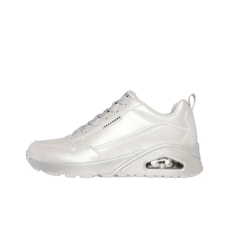 Skechers Uno Anti Slip Wear Resistant Low Top Casual Shoes Women's Silver-0