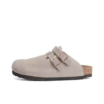 Khadgar Mules Slip-on Shoes Half-Cover Slip-on Two-Way Buckle Cork Soft Sole Closed-Toe Slippers Unisex