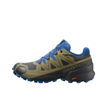 SALOMON Speedcross 5 Durable Breathable Low-Top Trail Running Running Shoes Men's Blue Green