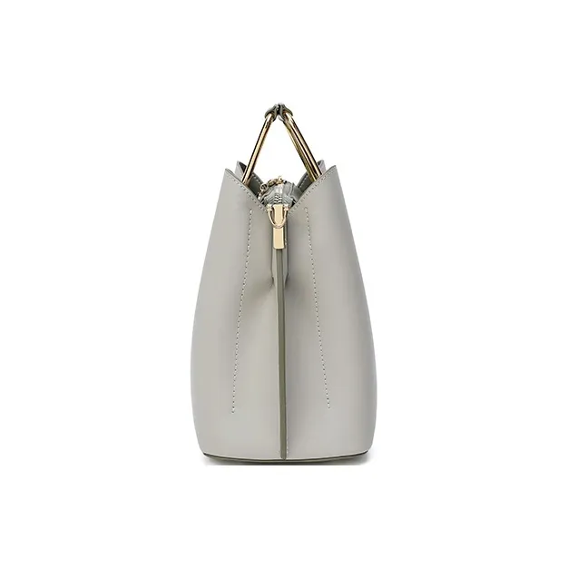 Ancient Yi Xi Cow Leather Middle Aged Mother Cheongsam One Shoulder Handbag Women's Jade Hairpin Asphalt Gray-3