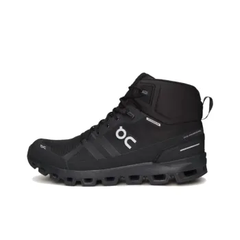 On Cushioned Anti Slip Wear Resistant And Water Resistant High Top Running Shoes Women's Black