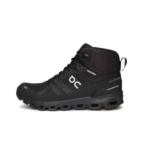 On Cushioned Anti Slip Wear Resistant And Water Resistant High Top Running Shoes Women's Black