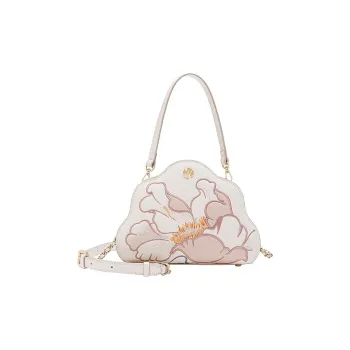 Ancient Yi Xi Cow Leather Embroidery Cheongsam Crossbody Bag Women's Pearl Gray
