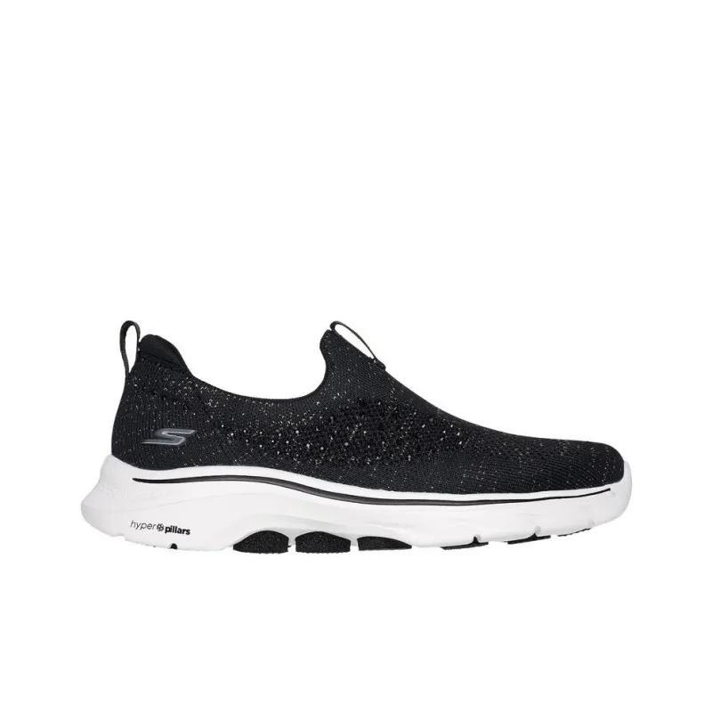 Skechers GO WALK 7 Anti Slip Wear Resistant Low Top Casual Shoes Women's Black White-1