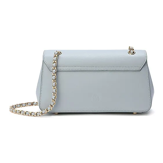 Ancient Yi Xi Cow Leather Small Square Bag Shoulder Bag, Crossbody Bag Women's Misty Blue-2