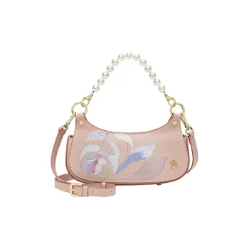 Ancient Yi Xi Cow Leather Cheongsam Shoulder Bag Women's Peach Blossom Pink