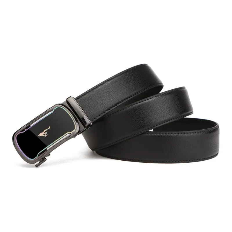 SEPTWOLVES Genuine Leather Automatic Buckle Business High End Belt Authentic Leather Belts Men's Width  3.5cm-0