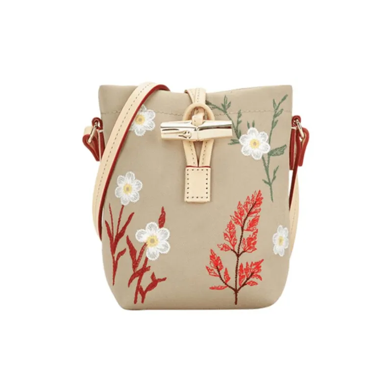 LONGCHAMP Fabric Bucket Bags Shoulder Bag Crossbody Bag Mini Women's Khaki-0