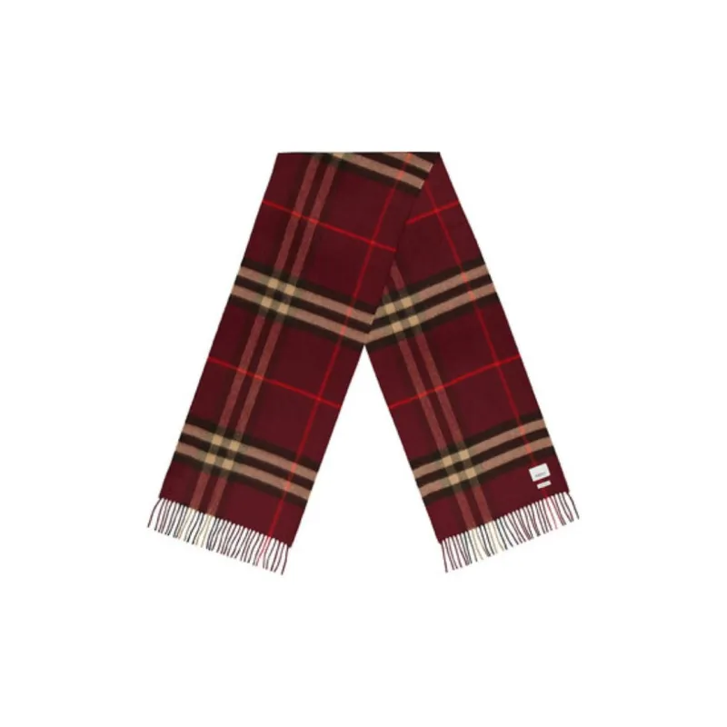 Burberry Cashmere Knit Scarves Unisex Red-0