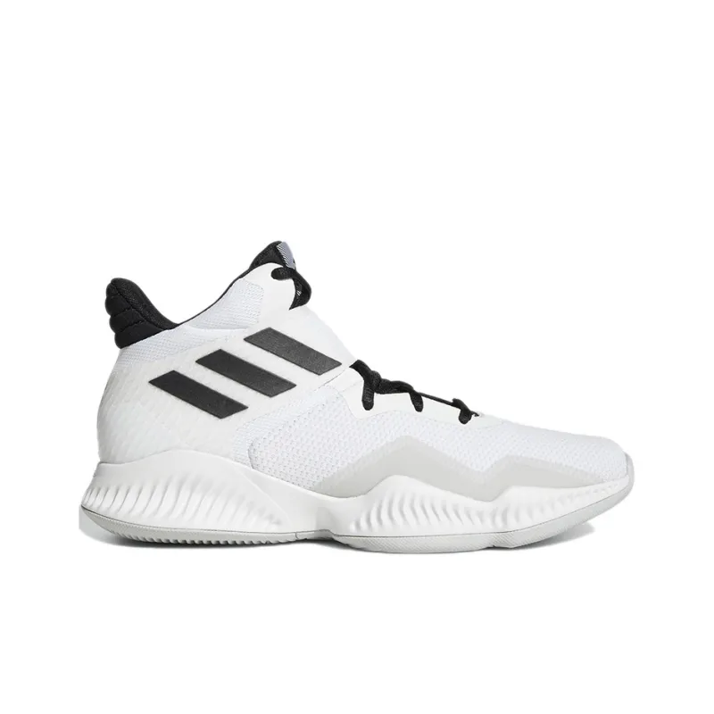 Adidas Explosive Bounce 2018 Cushioning Anti-Slip And Wear-Resistant Mid-Top Vintage Basketball Shoes Men's White Black-1