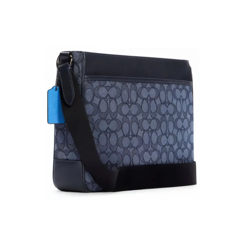 COACH Thompson Cow Leather Fabric Briefcase, Shoulder Bag, Crossbody Bag Large Size Men's Navy Blue-3