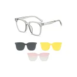 Transparent Gray Frame with 3 Pcs Clip-on Lens