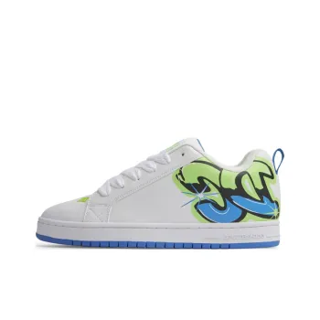 DC Shoes Court Graffik Lightweight Low Top Skateboard Shoes Men's White