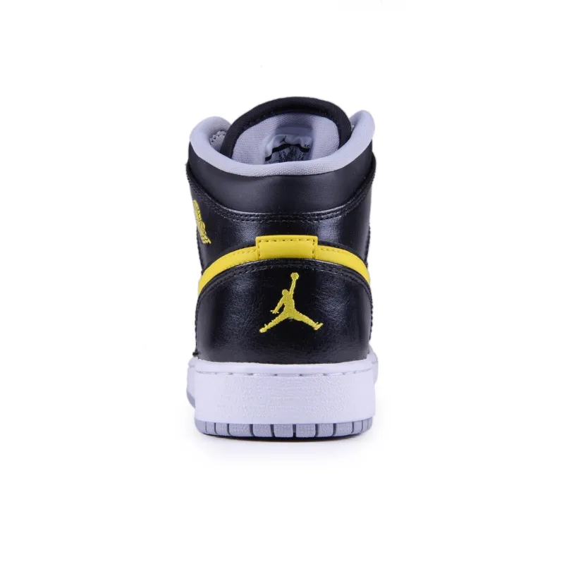 Jordan Air Jordan 1 Cushioning Wear-Resistant High-Top Vintage Basketball Shoes Men's Black Yellow-3